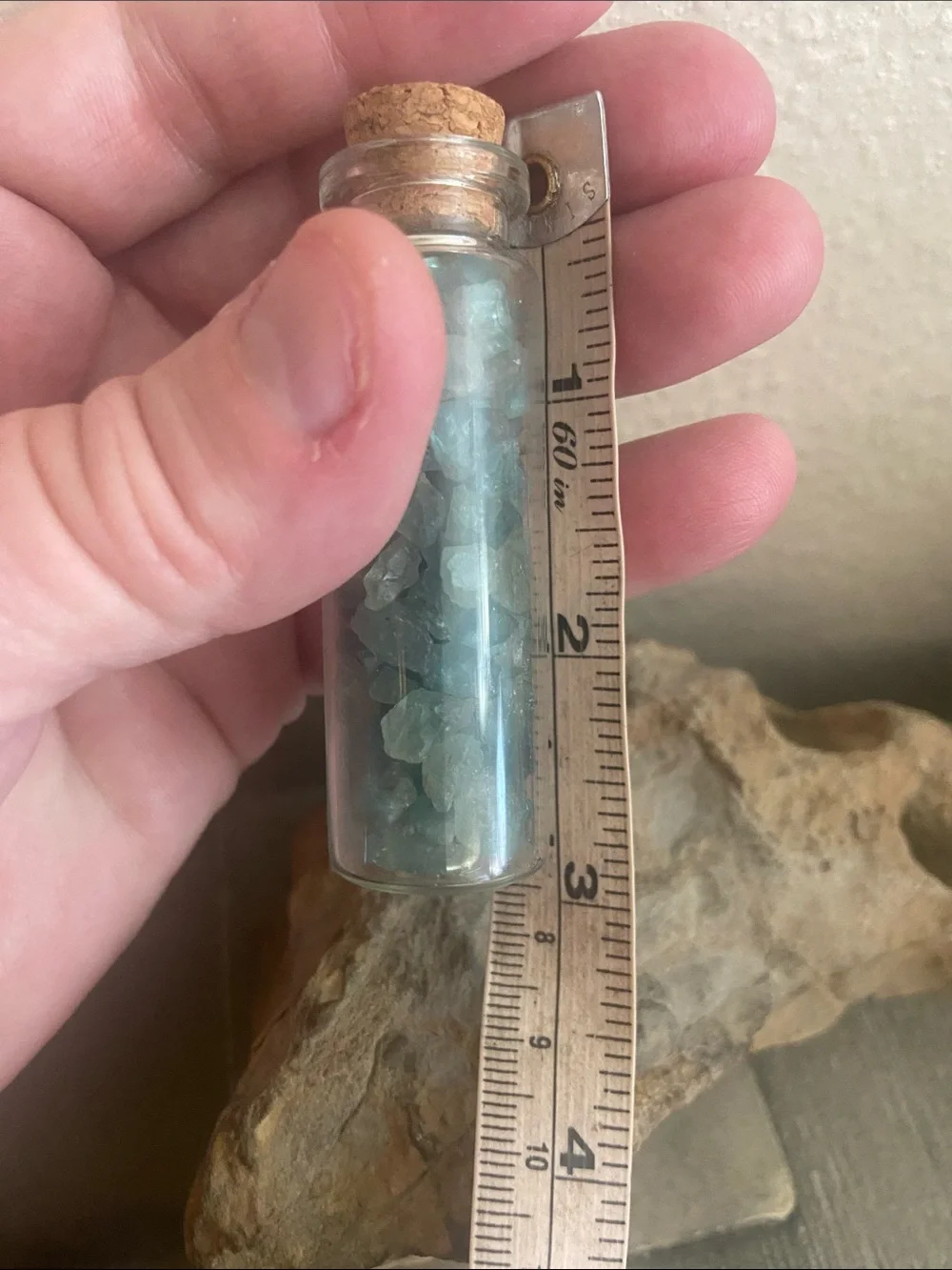 5/$10❤️❤️❤️Natural Aqua Marine Stones in Bottle